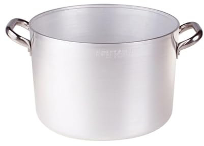 Pentole Agnelli Alluminio ALMA104B18 Linea 3mm Casseruola Altissima con 2 Manici, 18 cm, Acciaio