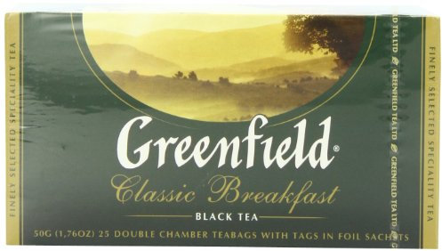 GREENFIELD CLASSIC BREAKFAST | Klassischer Schwarztee | Schwarzer Tee 25 beutel | Eine besondere Teesorte im praktischen Teebeutel