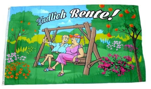 Flagge/Fahne Endlich Rente 90 x 150 cm