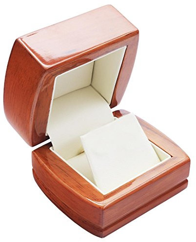 EYS JEWELRY Schmuck-Etui für Ohrstecker 68 x 60 x 50 mm Holz braun Ohrring-Box Schachtel Schatulle Geschenk-Verpackung