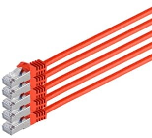 Kabelbude.eu Netzwerkkabel Patchkabel Ethernet LAN Kabel CAT 7 S/FTP PIMF Halogenfrei RJ45 Rot 3m