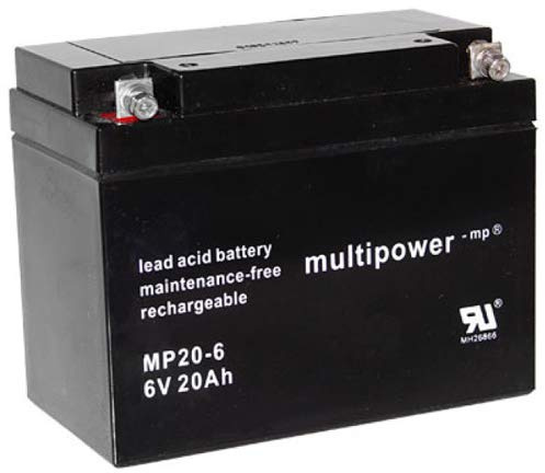 Multipower Bleiakku MP20-6 6,0Volt 20Ah mit M6 Schraubanschluss