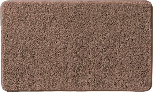 Erwin Müller Badematte, Badteppich, Badvorleger Rhodos Uni rutschhemmend braun Größe 50x80 cm - ultraweich, extrem saugfähig, flusenarm