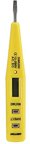 Dekton Digital Voltage Tester | Measures AC/DC Voltage from 12V to 250V | Clear Digital Display | Convenient Pocket Clip for Easy Carrying | Ideal for DIY and Professional Use