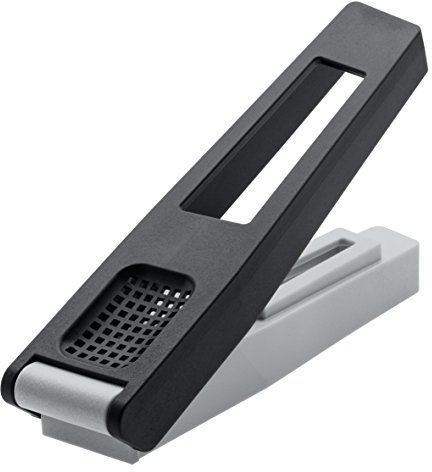 koziol 3140106 Kant Knoblauchpresse, Thermoplastischer Kunststoff, schwarz mit cool grau, 2.6 x 3.9 x 16.5 cm