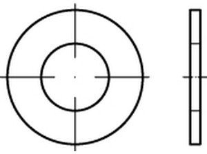 Stahl galvanisch verzinkt Scheiben Artikel 1 (ähnl. DIN 134) Produktklasse C (g) - Abmessung: 6,5x 13 x1,25 (200 Stück)