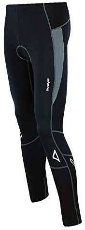 Airtracks Herren Winter Thermo Fahrradhose Lang Pro-T Thermo Hose Radhose Radlerhose Gepolstert Warm -SCHWARZ-GRAU - L