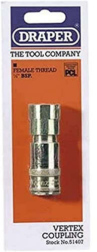 Draper 51407 Vertex Taper Air Line Coupling with Female Thread, 1/2 BSP