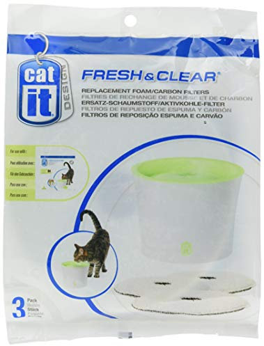 Catit Ersatzreinigungsfilter, Trinkbrunnenfilter, für die 3L Catit Trinkbrunnen, 3er Pack