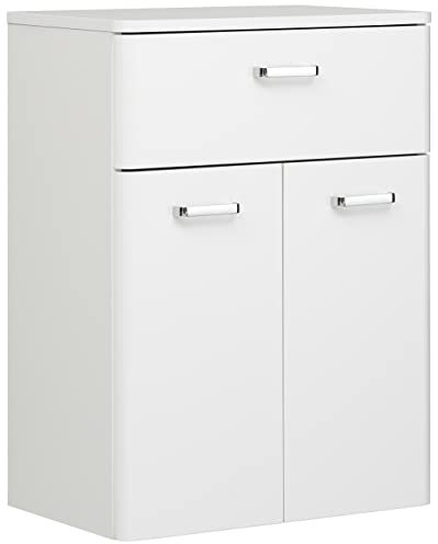 Pelipal Badezimmerschrank Quickset 359 in Weiß Hochglanz, 53 cm breit | Unterschrank mit 2 Türen, 1 Schubkasten und 1 Einlegeboden
