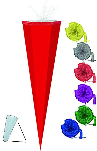 alles-meine.de GmbH Schultüte Rohling - Rot - 35 cm incl. Schleife mit Kreppabschluß - Zuckertüte - zum Basteln, Bemalen und Bekleben Bastelschultüte