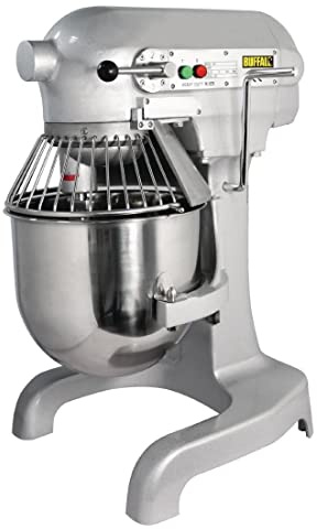 Buffalo Commercial Planetary Food Mixer 10L 550W Stainless Steel Bowl | Includes whisk, spiral dough hook and dough beater. Overload protection and stable stand mount ensure safe, ergonomic use.