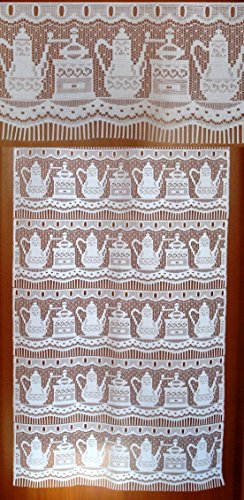 Scheibengardine Küchengardine Shabby Chic Café Fensterbild in weiß Bistro HxB 19x62 cm auch als Kaffee Türvorhang - Ökotex geprüfte hochwertige Qualität …auspacken, aufhängen, fertig! Gardine Typ272