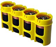 Storacell Powerpax D Battery Caddy, Yellow, 4-Pack