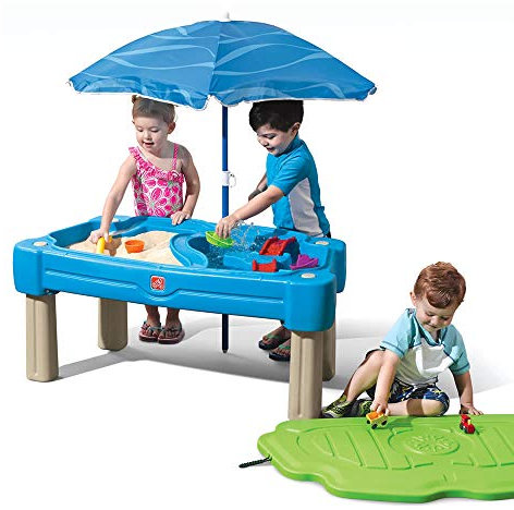Step2 Cascading Cove Table de Jeu Sable et Eau Enfant avec Parasol | Table de Jeu à Eau pour Le Jardin