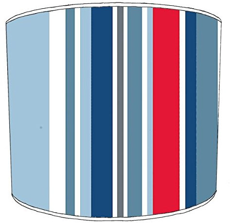 30,5cm Tabelle blue white red striped anchor lamp shades