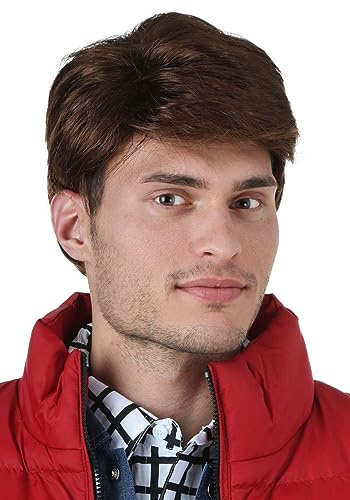 Fun Costumes Men's Back to the Future Marty McFly Wig - BTTF Marty McFly Costume Accessory - 80s Movie Character Cosplay Wigs