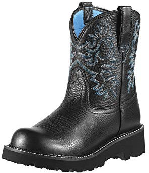 ARIAT Fatbaby Western Boot, Stivali Occidentali da Donna in Pelle, Black Deertan, 40 EU