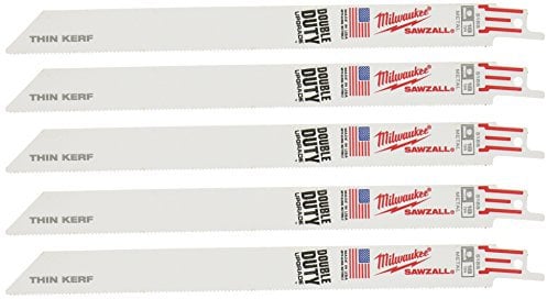 Milwaukee 48-00-5188 9 x 18TPI Sawzall Blade for Metal Cutting 3/4 Height 5 Blades per Pack