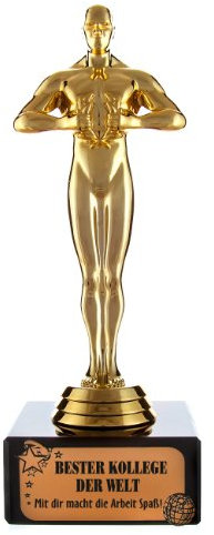Cera & Toys® Siegerfigur Viktor auf Marmorsockel für den besten Kollegen der Welt ca. 16 cm hoch