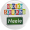 Striefchen® Button zur Schuleinführung - Endlich Schulkind - mit Namen 56mm zum Befestigen an Schultüte