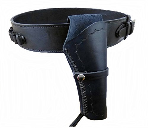 Gürtel + Holster Westernholster mit Patronenschlaufen Rindsleder schwarz (36)