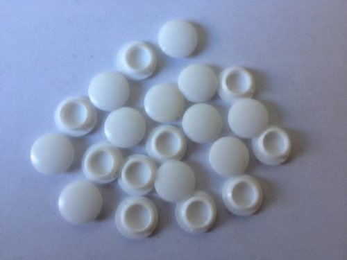 Hinge and Bracket Supplies Hole Cover Cap Pack 50 10Mm White Colour Plastic For A 10Mm Dia Hole