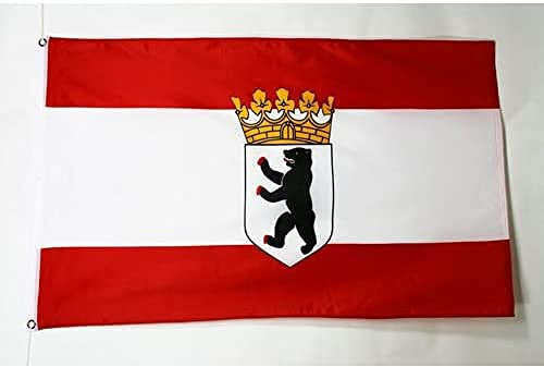 AZ FLAG - Flagge Berlin - 150x90 cm - Berlin Fahne 100% Polyester mit Messing-Ösen - 110g