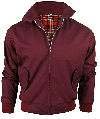 Army And Workwear Harrington Blouson de style aviateur classique pour hommes, avec doublure tartan et fermeture éclair