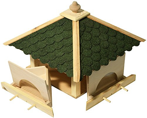 Luxus-Vogelhaus 98700e Großes XXL Vogelhaus aus Holz (Kiefer) für Garten, Balkon, mit 4 herausziehbaren Futterschubladen - XL Vogelhäuschen Vogelfutterhaus