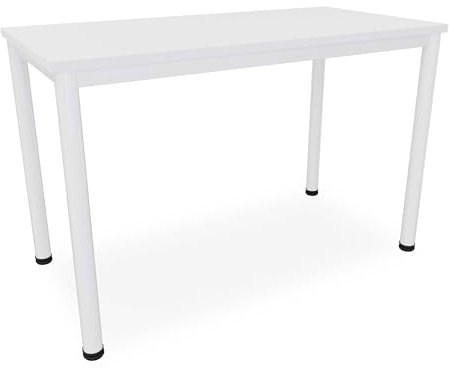 Dila GmbH Schreibtisch/Besprechungstisch in verschiedenen Größen und Farben weißes Metallgestell Konferenztisch Arbeitstisch (B: 120 cm x T: 60 cm, Weiß)