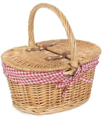 Red Hamper Picknick-Korb für Kinder, oval, gefüttert, mit Deckel