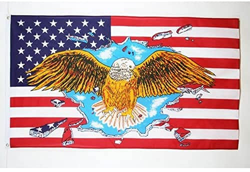 AZ FLAG - Drapeau USA avec Aigle Jaune - 150x90 cm - Drapeau Américain - Etats-Unis 100% Polyester Avec Oeillets Métalliques Intégrés - Pavillon 110 g