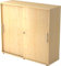 bümö Schiebetürenschrank 3OH - Aktenschrank abschließbar, Sideboard Schrank mit Schiebetüren in Ahorn - Büroschrank aus Holz mit Schiebetür, Büro Kommode für Ordner & Co.