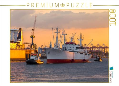 Puzzle · Cap San Diego bei der Einfahrt in den Hafen | 1000 Teile · Lege-Größe 64 × 48 cm · CALVENDO Puzzle