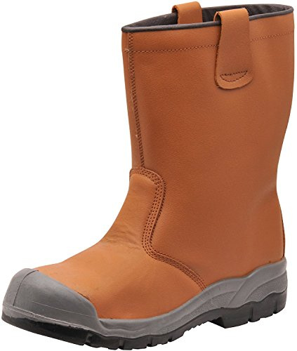 Portwest FW13 Steelite Rigger Sicherheitsstiefel Schützende Stahlkappe Bau | Hellbraun, 38, S1P EN ISO 20345, Ölresistente Sohle, Rutschfest, Zehenschutzkappe, Rutschhemmend