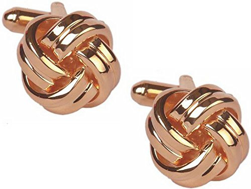 David Van Hagen Or rose Rose d'or Knot boutons de manchette de