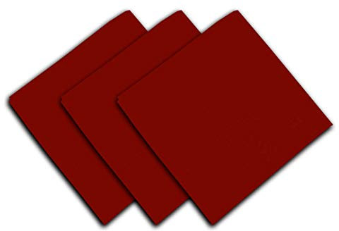 Soleil d'ocre Set di 3 Tovaglioli in Cotone Panama, Rosso, 45 x 45 cm