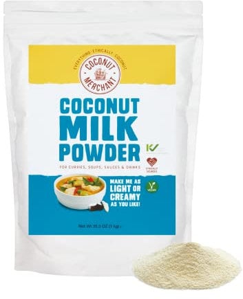 Coconut Merchant Coconut Milk Powder 1kg | Vegan Milk Powder Alternative| For Curries, Soups, Sauces, Smoothies and Drinks | Vegan| Ethically Sourced| Versatile, Drink It, Add it, Stir it|