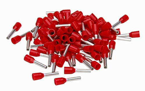 Kopp 354409092 Ader-Endhülsen mit Kunststoffkragen, 100 Stück, 1 mm², rot