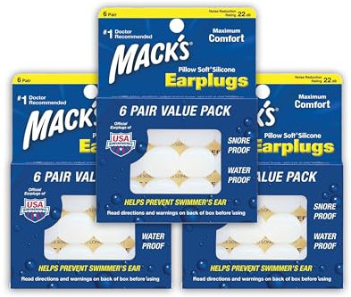 Mack’s Tappi per le orecchie morbidi, modellabili, in silicone bianco