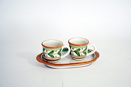 CEAR ceramiche - Kaffeeservice für zwei aus Keramik, handverziert mit sizilianischen Motiven, Hauch von Geschmack und Eleganz für den Tisch, ideal als Dekorationsgegenstand