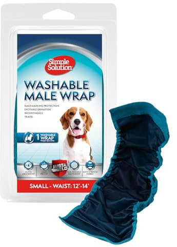 Simple Solution waschbare Hundewindeln für Rüden | Saugfähige Wickel für Rüden mit auslaufsicherer Passform | Erregtes Urinieren, Inkontinenz oder Markierung des Rüden | 1x kleine Windel