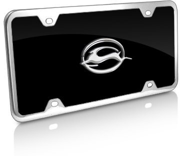 Chevrolet Impala schwarz Acryl Nummernschild mit Chrom Rahmen Kit