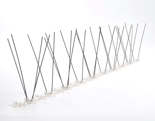 Taubenabwehr, 3 Reihen Spikes auf 50 cm Polycarbonatleiste, Taubenspikes, Vogelabwehr - DIREKT VOM Hersteller
