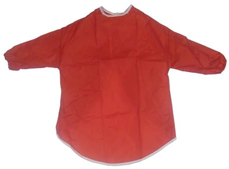 Childrens Kids Waterproof Play Apron - Age 8-10 Years - Painting, Baking, Cooking, Smock - Red