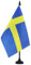 AZ FLAG - Sweden Table Flag 5'' x 8'' - Swedish Office Flag 100% Polyester 21 x 14 cm - Mini Desk Flag with 10'' Pole and Black Plastic Base