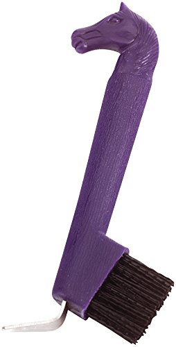 Hufkratzer mit Bürste, Pferdefopf, violett