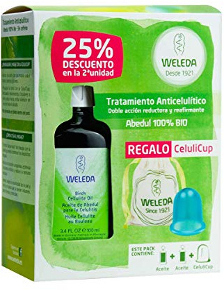 Weleda - Pack Tratamiento Anticelulítico - Doble pack aceite anticelulítico abedul + Celuli Cup
