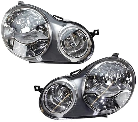 BESTPRICE 2x Hauptscheinwerfer vorne links + rechts H1 / H7 Frontscheinwerfer mit Stellmotor für Leuchtweiteregulierung für Typ Valeo, Kompatibel mit VW POLO (9N_, 9A_) (9A4, 9A2, 9N2, 9A6)